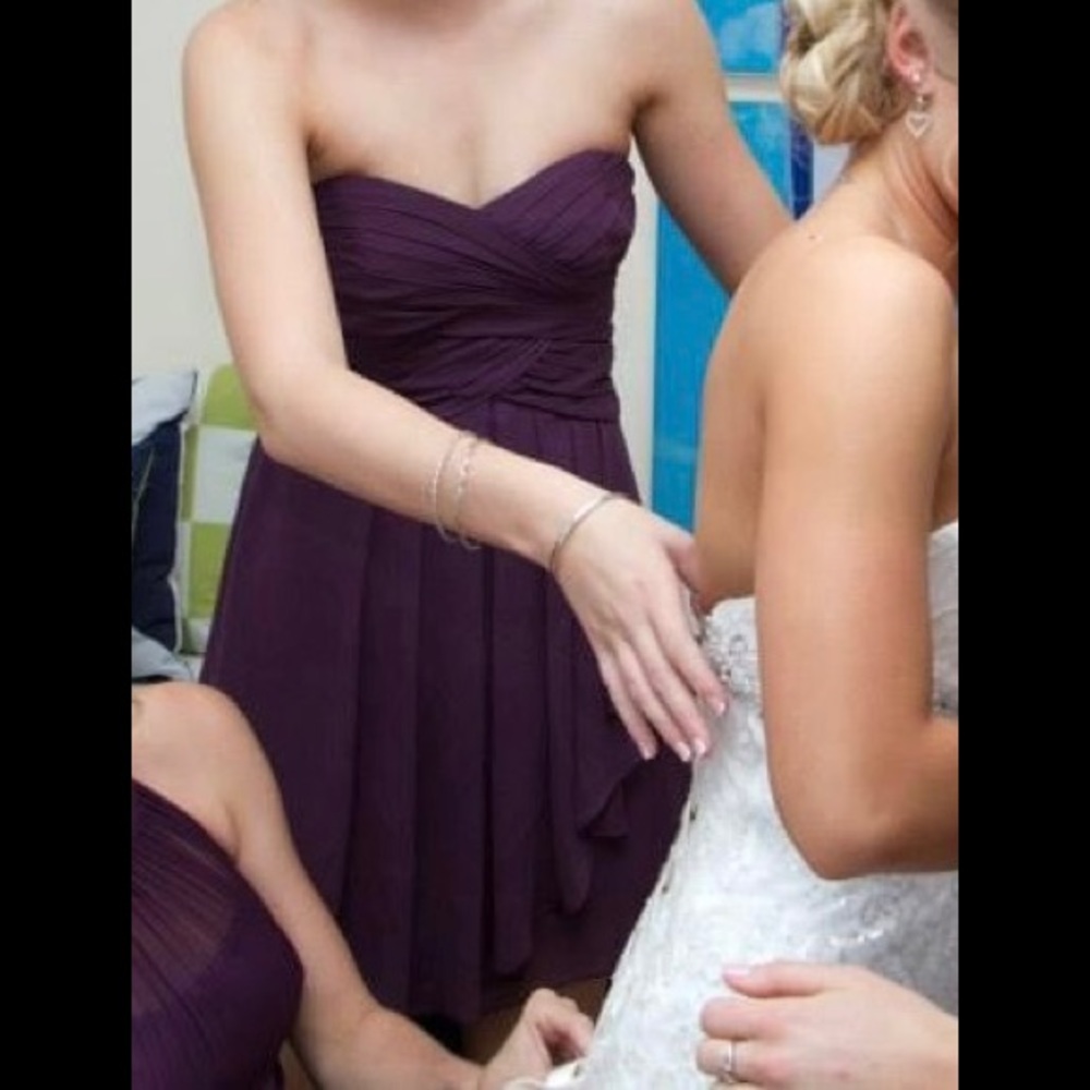 David’s Bridal Bridesmaids dress. 
Size 2
Color:Eggplant